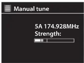 Radionette RMERDIWO15E - Manuell inställning av DAB-radiostationer - 2