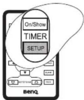 On/Show TIMER SETUP BENQ