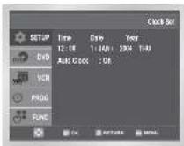 SAMSUNG DVD-CM250 - Ställa in datum och tid - 2