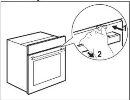 ELECTROLUX CKB520X - Öppna luckan med det aktiverade mekaniska lucklåset - 1