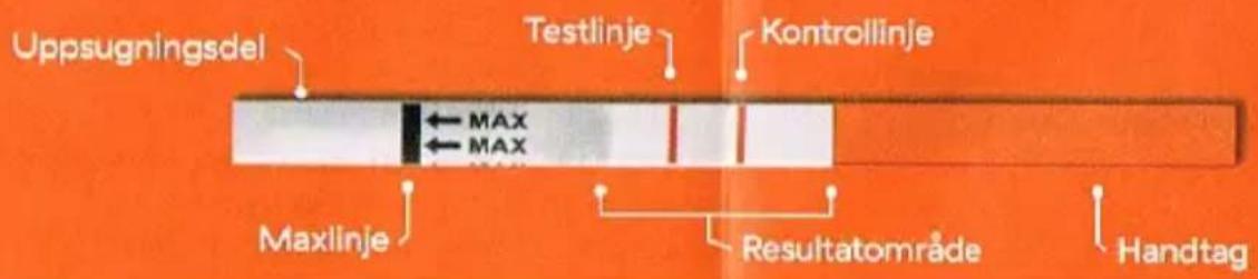 Uppsugningsdel Testlinje Kontrollinje Maxlinje Resultatområde Handtag