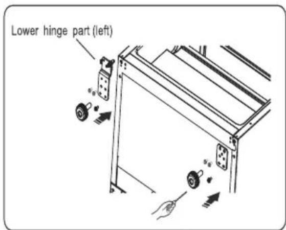 Lower hinge part (left)