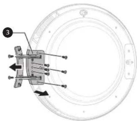 Technical diagram of a mechanical component with numbered parts and directional arrows indicating assembly or assembly.
