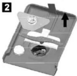 3D diagram of a mechanical component with internal cavities and an arrow indicating direction (no text or symbols)