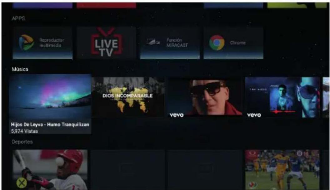 APPS Reproductor multimedia LIVE TV Función MIRACAST Chrome Música DIOS INCOMPARABLE Hijos De Leyva - Humo Tranquilizan 5,974 Vistas Deportes VEVO VEVO