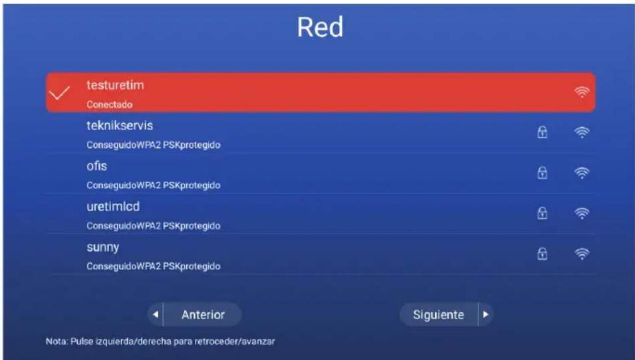Red testuretim Conectado teknikservis ConseguidoWPA2 PSKprotegido ofis ConseguidoWPA2 PSKprotegido uretimlcd ConseguidoWPA2 PSKprotegido sunny ConseguidoWPA2 PSKprotegido Anterior Siguiente Note: Pulse izquierda/derecha para retroceder/avanzar