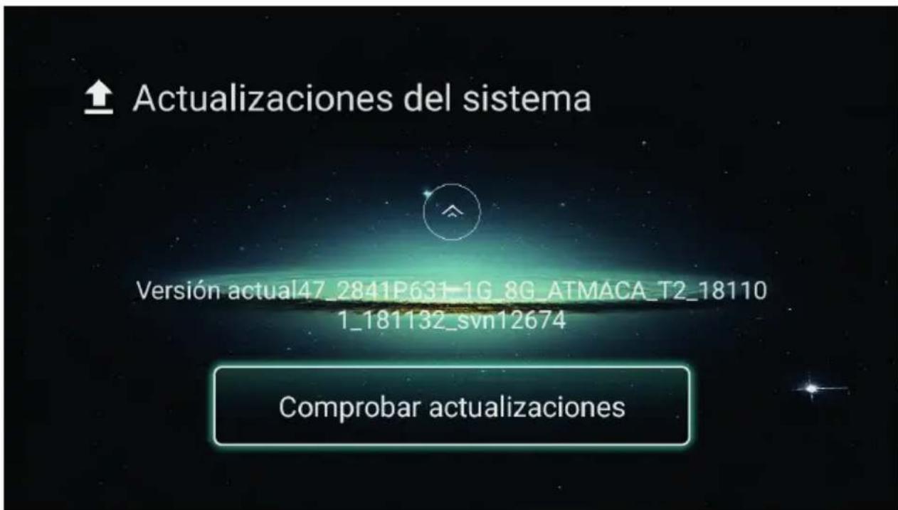 Actualizaciones del sistema Versión actual47_2841P631-1G_8G_ATMACA_T2_18110 1_181132_svn12674 Comprobar actualizaciones