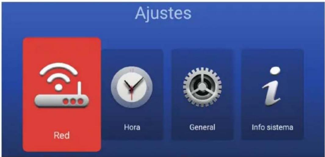 Ajustes Red Hora General Info sistema