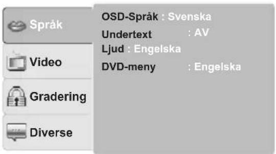 Språk Video Gradering Diverse OSD-Språk : Svenska Undertext : AV Ljud : Engelska DVD-meny : Engelska