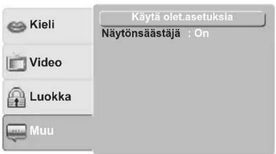 Käytä olet.asetuksia Näytönsäästäjä : On
