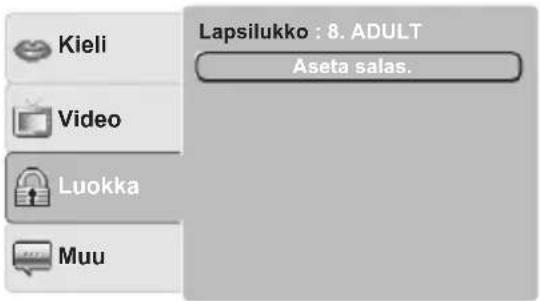 Kieli Video Luokka Muu Lapsilukko : 8. ADULT Aseta salas.