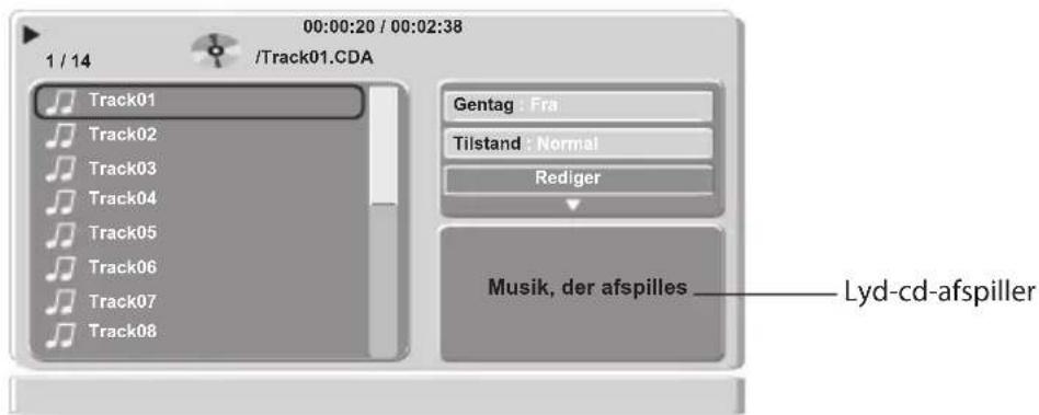 00:00:20 / 00:02:38 /Track01.CDA 1 / 14 Track01 Track02 Track03 Track04 Track05 Track06 Track07 Track08 Gentag Fra Tilstand Normal Rediger Musik, der afspilles Lyd-cd-afspiller