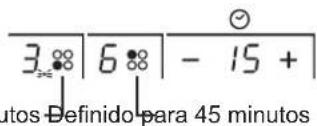 3.88 | 6.88 | - 15 + | utos Definido para 45 minutos