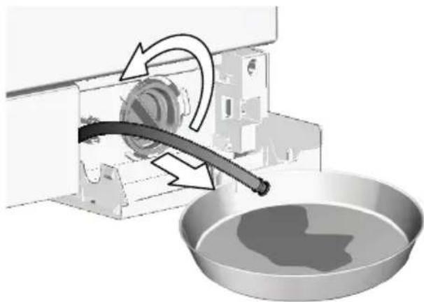 GRUNDIG GWN 36432 - If the product has an emergency draining hose, to discharge the water: - 1