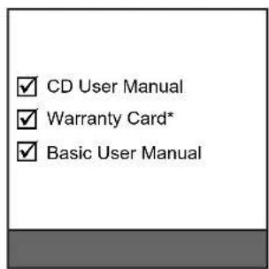 CD User Manual Warranty Card* Basic User Manual