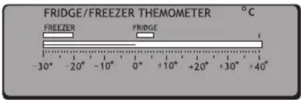 FRIDGE/FREEZER THEMOMETER °C FREEZER FRIDGE -30° -20° -10° 0° +10° +20° +30° +40°