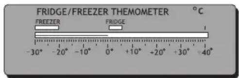 FRIDGE/FREEZER THEMOMETER °C FREEZER FRIDGE -30° -20° -10° 0° +10° +20° +30° -40°