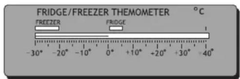 FRIDGE/FREEZER THEMOMETER °C FREEZER FRIDGE -30° -20° -10° 0° +10° +20° +30° -40°