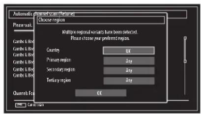 Automatic channel return? Choose region Multiple regional systems have been detected. Please choose your preferred region. Country UK Primary region UK Secondary region UK Tertiary region UK Overreach: OK Cancel