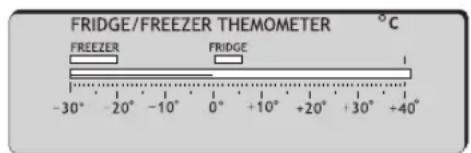 FRIDGE/FREEZER THEMOMETER °C FREEZER FRIDGE -30° -20° -10° 0° +10° +20° +30° +40°