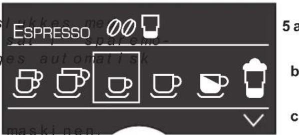 ESPRESSO maskinon, 5a b c