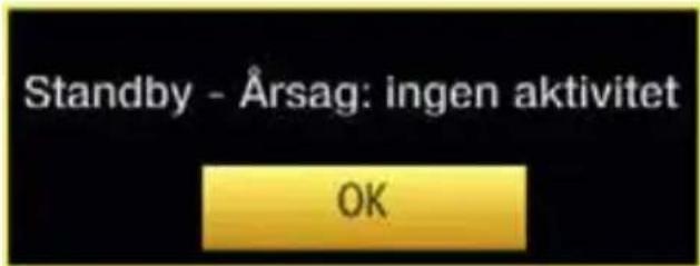 Standby - Årsag: ingen aktivitet OK