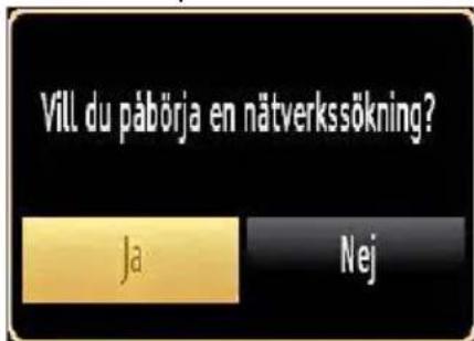 Vill du påbörja en nätverkssökning? Ja Nej