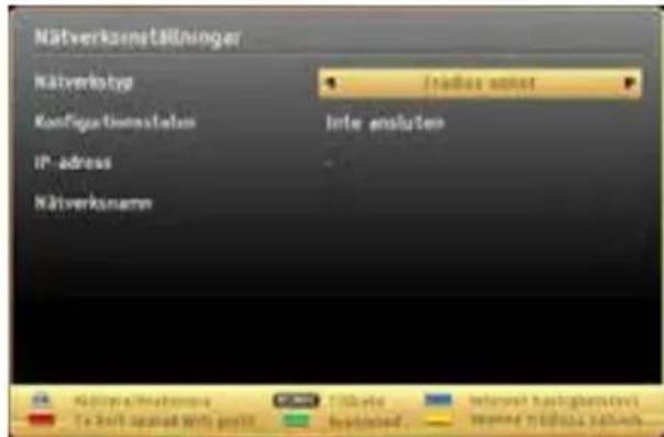 Nätverkursättlinger Nätverkstyp Kofigurationstatus IP -adress Nätverkanamn Infe osluten Nätverka/Meternika To Kalt opened with print Fitzels Isflichted Isflichted Isflichted Isflichted
