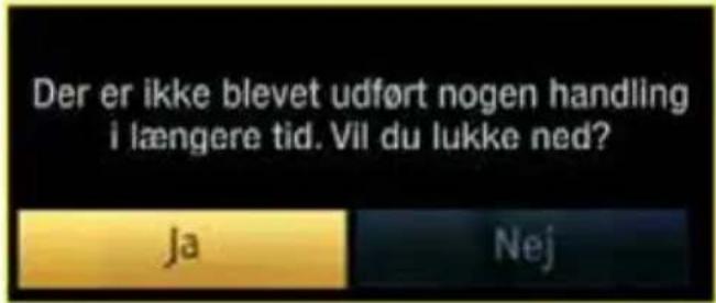 Der er ikke blevet udført nogen handling i længere tid. Vil du lukke ned? Ja Nej