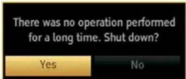 There was no operation performed for a long time. Shut down? Yes No