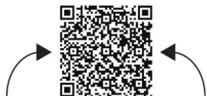 QR code with arrow arrows indicating direction or flow, showing a URL and directional arrows.
