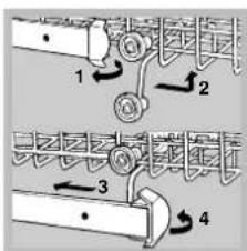 INDESIT DI 653 A - Regule a altura do cesto superior. - 1