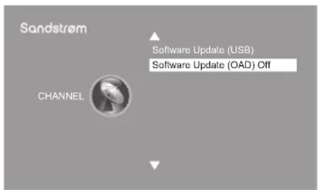 Sandstrøm CHANNEL Software Update (USB) Software Update (OAD) Off