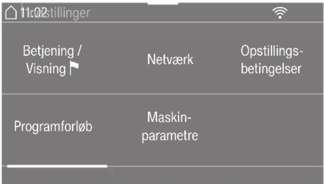 MIELE WER 875 WPS - Indstillinger vælges - 1