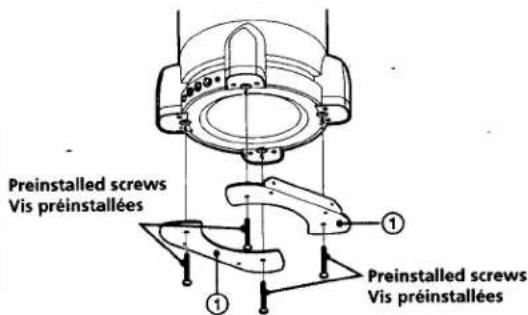 Preinstalled screws Vis préinstallées ① ① Preinstalled screws Vis préinstallées