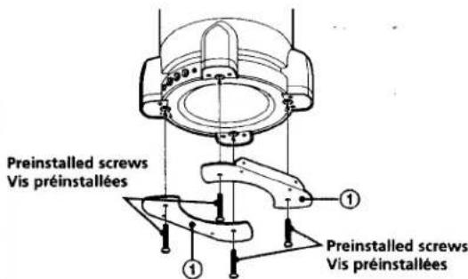 Preinstalled screws Vis préinstallées ① ① Preinstalled screws Vis préinstallées