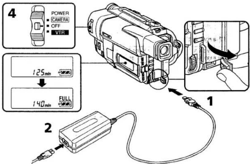 SONY CCD-TRV66 - Charging the battery pack - 1