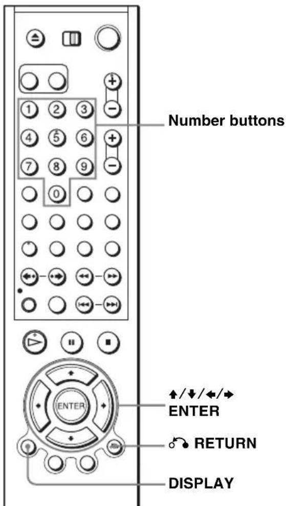 Number buttons ENTER ENTER RETURN DISPLAY