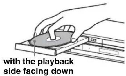 with the playback side facing down