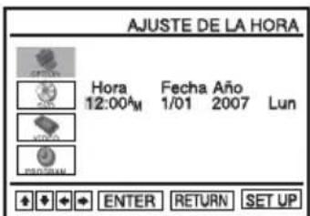 AJUSTE DE LA HORA Hora Fecha Año Lun 12:00AM 1/01 2007