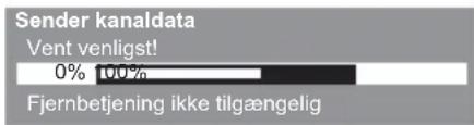 Sender kanaldata Vent venligst! 0% 100% Fjernbetjening ikke tilgængelig