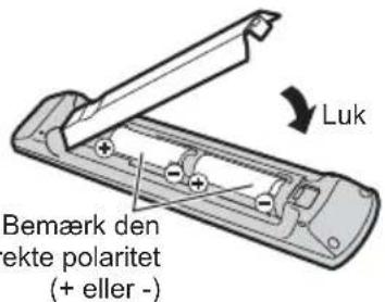 Luk Bemærk den ekte polaritet (+ eller -)