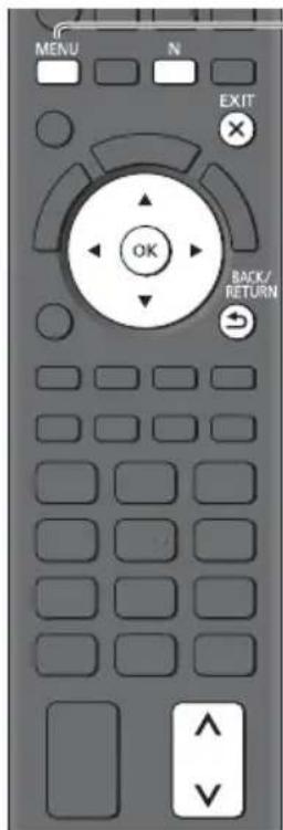 MENU N EXIT OK BACK/ RETURN V
