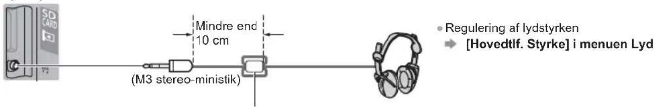 SD CARD Mindre end 10 cm (M3 stereo-ministik) Regulering af lydstyrken → [Hovedtlf. Styrke] i menuen Lyd