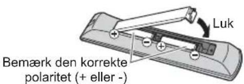 Luk Bemærk den korrekte polaritet (+ eller -)