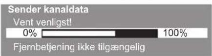 Sender kanaldata Vent venligst! 0% 100% Fjernbetjening ikke tilgængelig