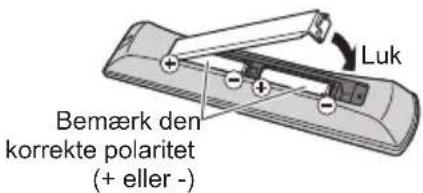 Luk Bemærk den korrekte polaritet (+ eller -)