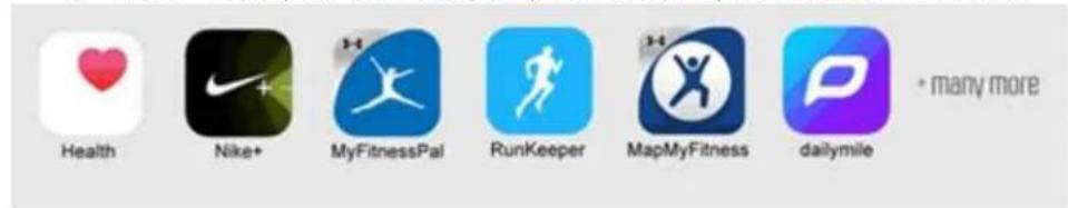 Health Nike+ MyFitnessPal RunKeeper MapMyFitness dailymile + many more