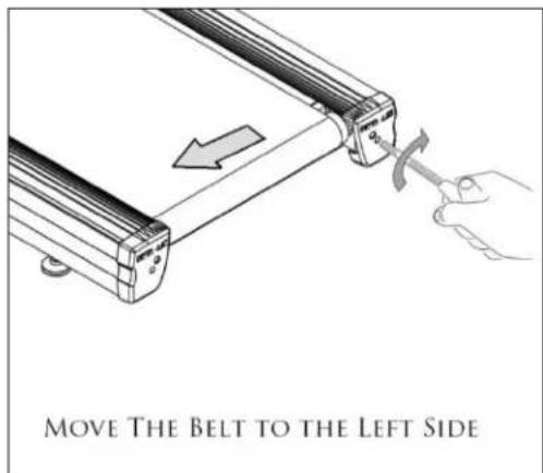 MOVE THE BELT TO THE LEFT SIDE