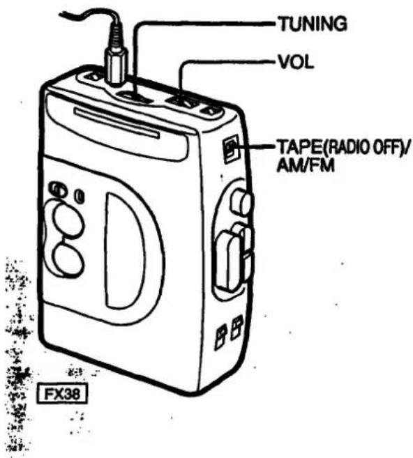 TUNING VOL TAPE(RADIO OFF)/AM/FM FX38
